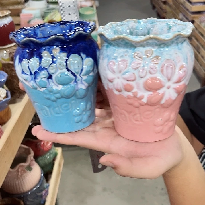 有孔.凑单10元陶瓷花盆发货！