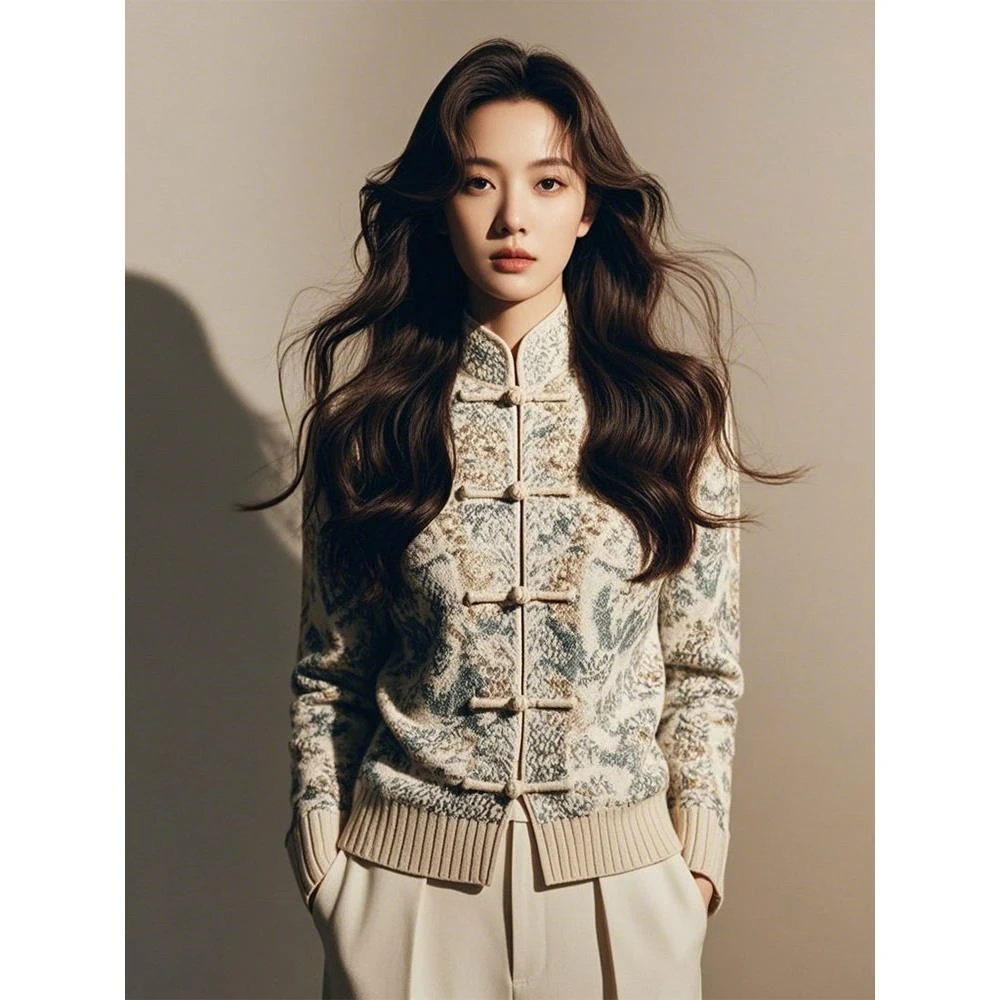 新中式女装国风复古针织毛衣高级感内搭打底上衣女款2025新款春季