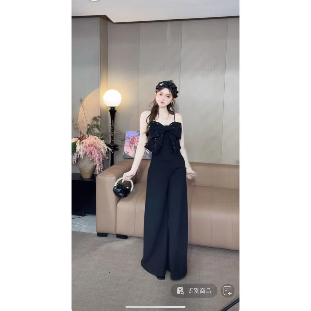 DACPAN-“天才女友”蝴蝶结烫钻套装 上衣+长裤 2025/盼·PP 837