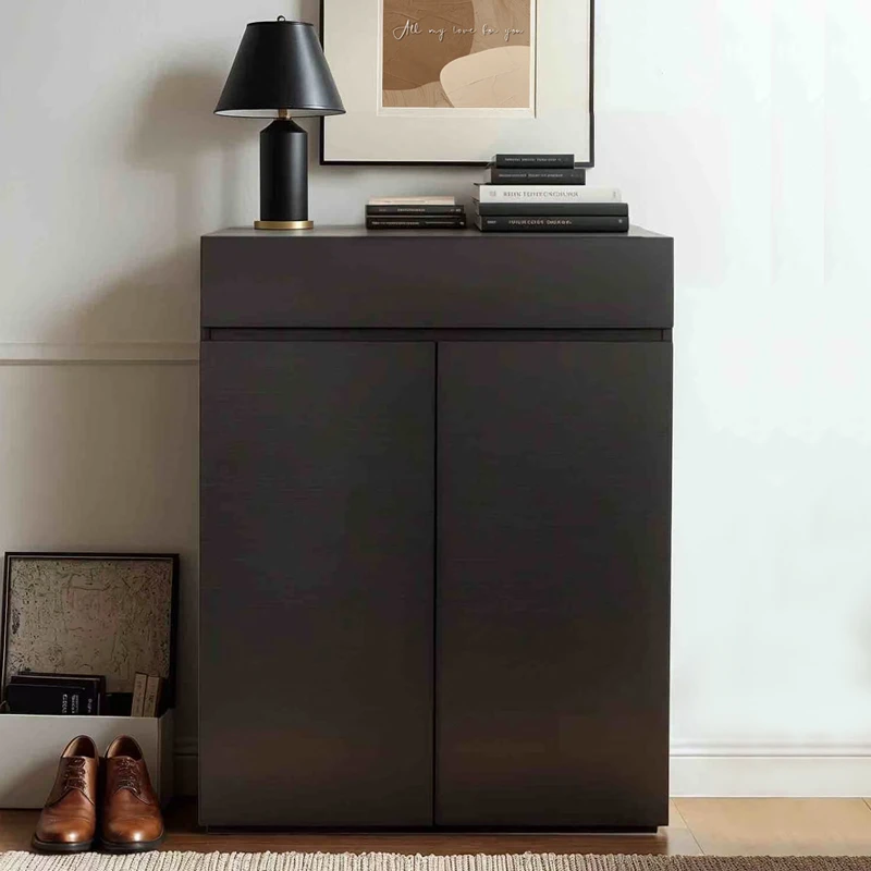 楷模-楷模100轻奢客厅莎迪鞋柜（红橡） 800*360*1030mm