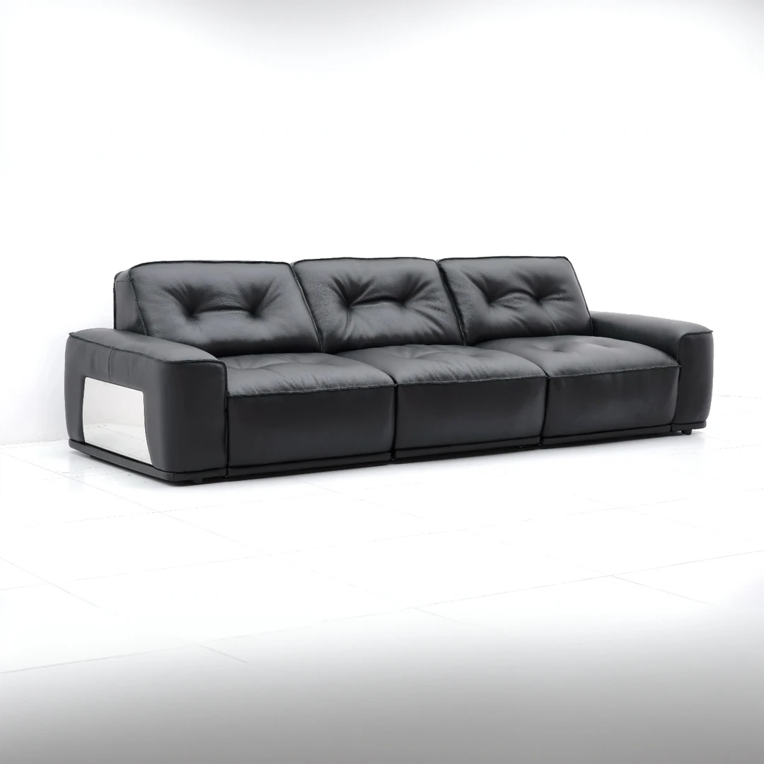 2.5厚黑金刚牛皮沙发客厅真皮沙发全青皮大黑牛沙发横厅客厅沙发