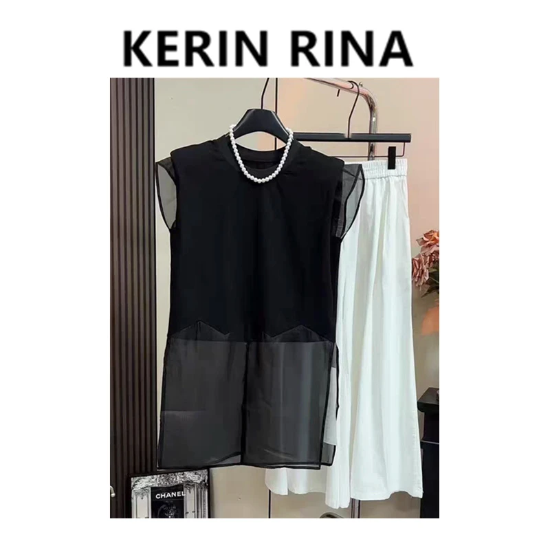 Kerin {拼接小飞袖}--无袖垫肩款25夏设计感上衣