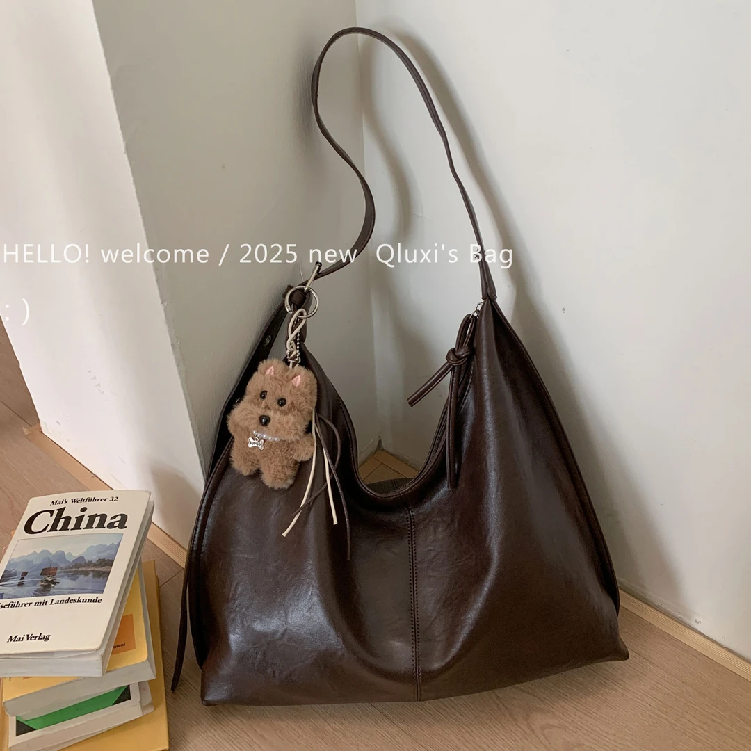 【 QIANLUXI/千璐禧】美拉德复古大容量托特包包通勤休闲单肩腋下包