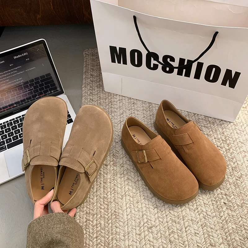 【D.N】百搭低跟增高韩版日式时尚休闲鞋复古鞋单鞋平底勃肯鞋