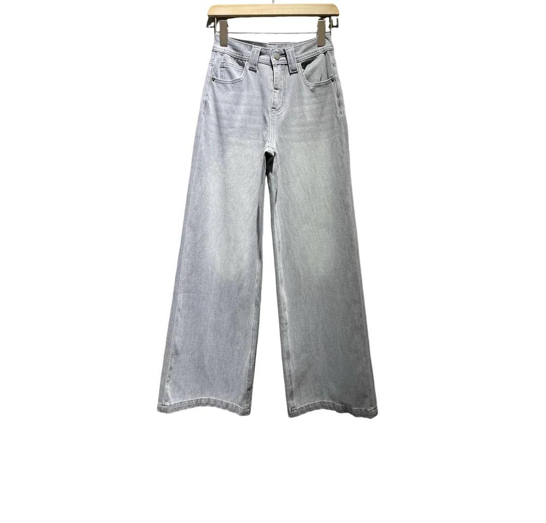 清仓！土耳其面料浅灰阔腿女士长裤 上身洋气有范儿 拍大一码！