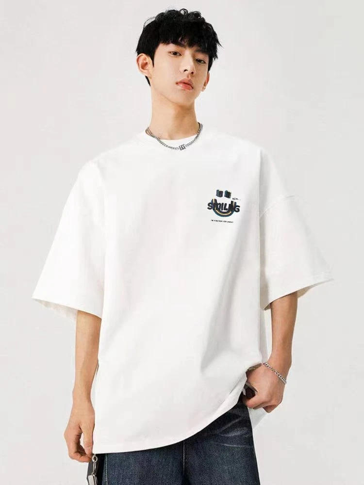 【0511】夏季宽松潮流笑脸刺绣短袖