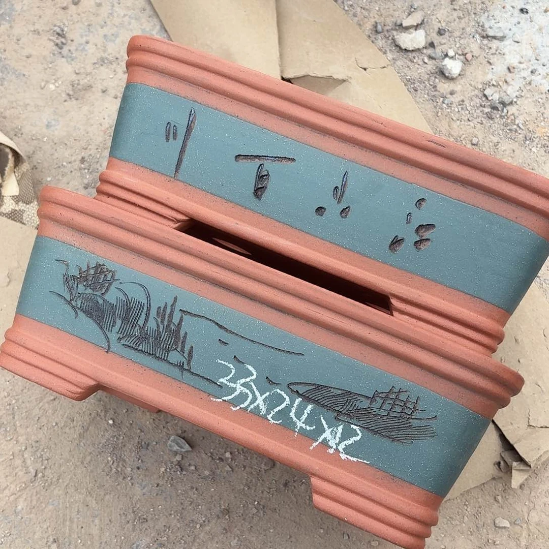 宜兴紫砂花盆，现货发