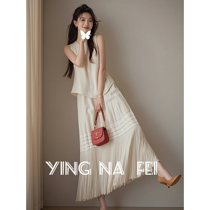 2024穿搭一整套夏季新款超好看洋气白色上衣流苏半身裙两件套7518