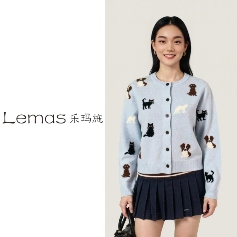 【乐玛施】布拉格之秋 针织圆领开衫  5206