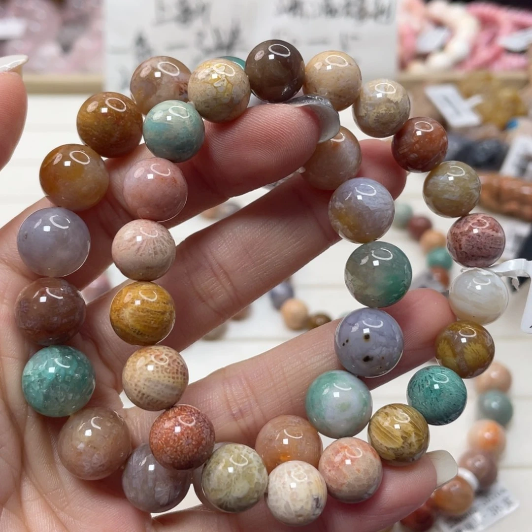 未镶嵌手链硅化玉植**水807