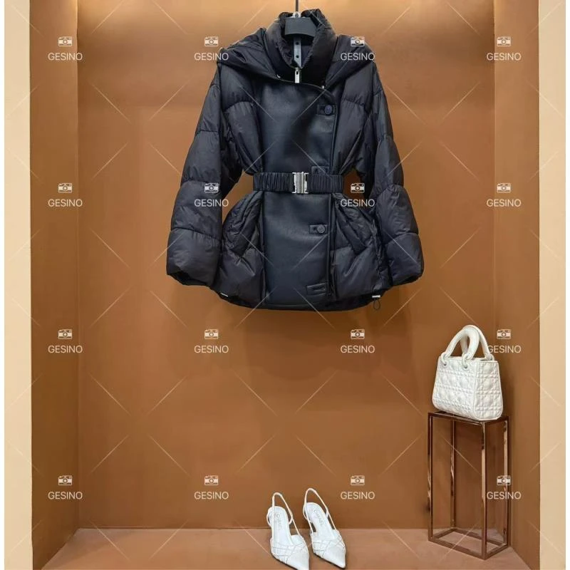 【悠】秋冬小香风法式时尚复古中长款翻领羽绒服白鸭绒QD-2024826