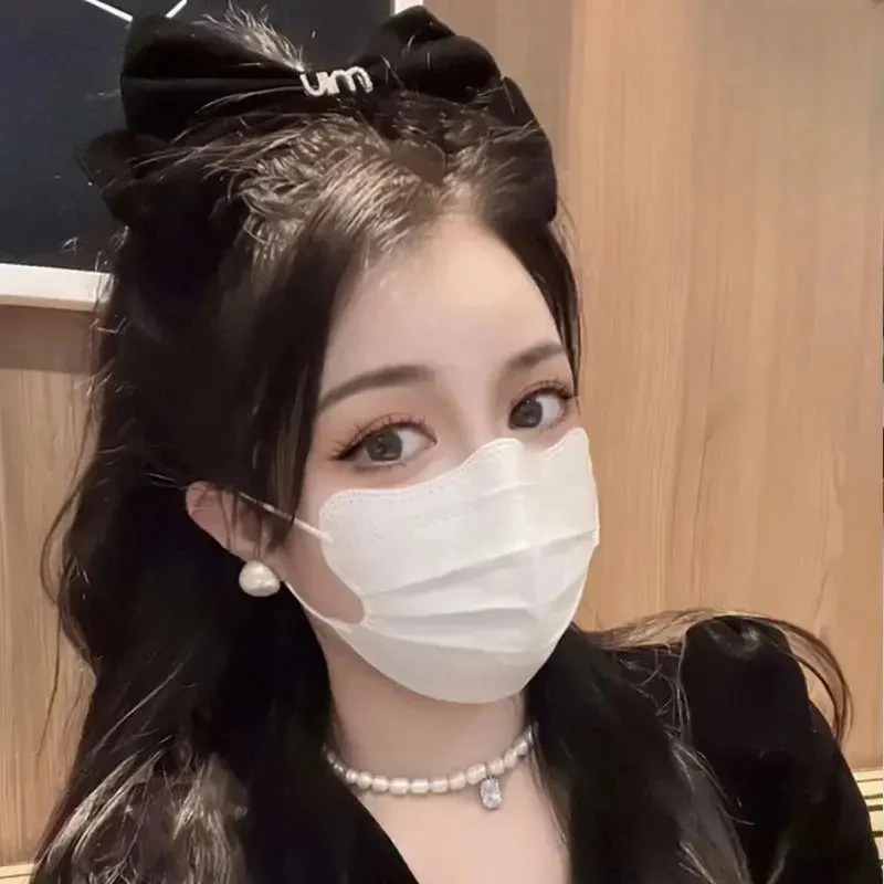 香草黄护眼角口罩一次性轻奢透气高颜值秋冬季立体少女口罩scy