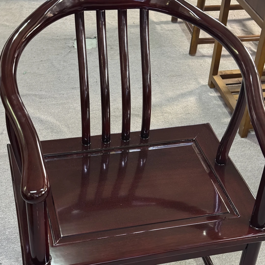 怡品鸿【清风椅】黑金檀木椅子靠背椅客厅家用古典桌椅茶椅