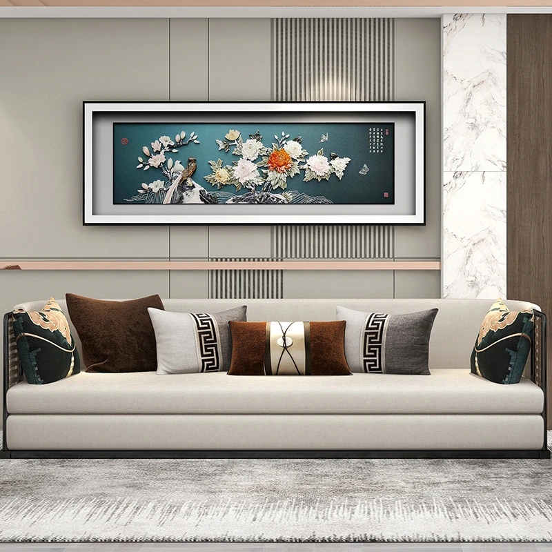 九头鸟手工玉雕画《玉堂富贵》