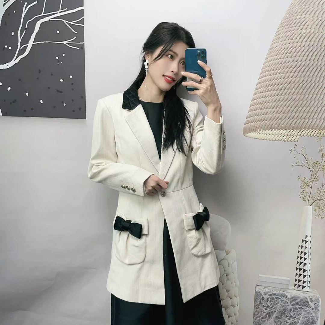 95新 Chanel/香奈儿 麦殿/西装领外套38码白色/250529TYS1L05