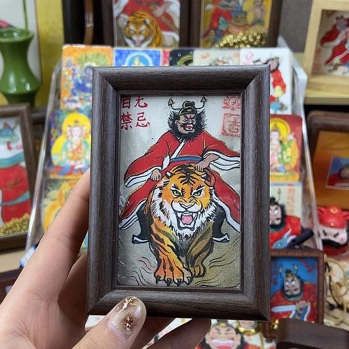琉璃手工艺品孤品朱砂奎爷百无禁忌摆台