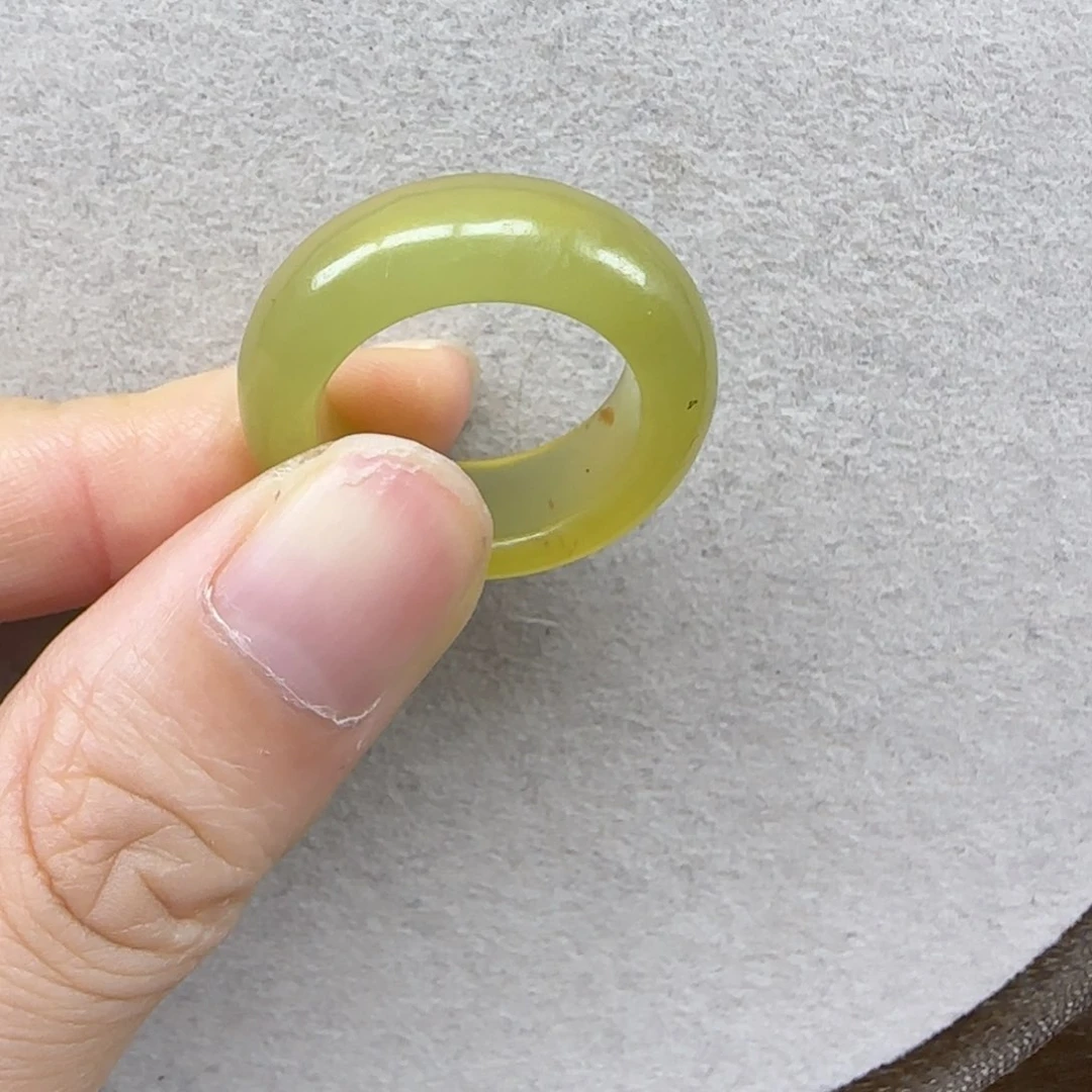 蛇纹石玉未镶嵌戒指19码