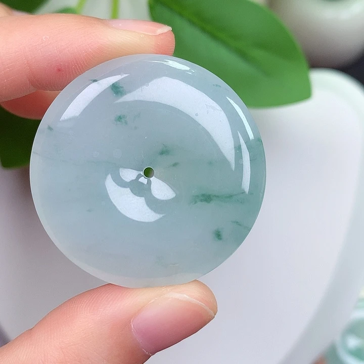 翡翠未镶嵌颈饰平安扣 35.9-6.0mm