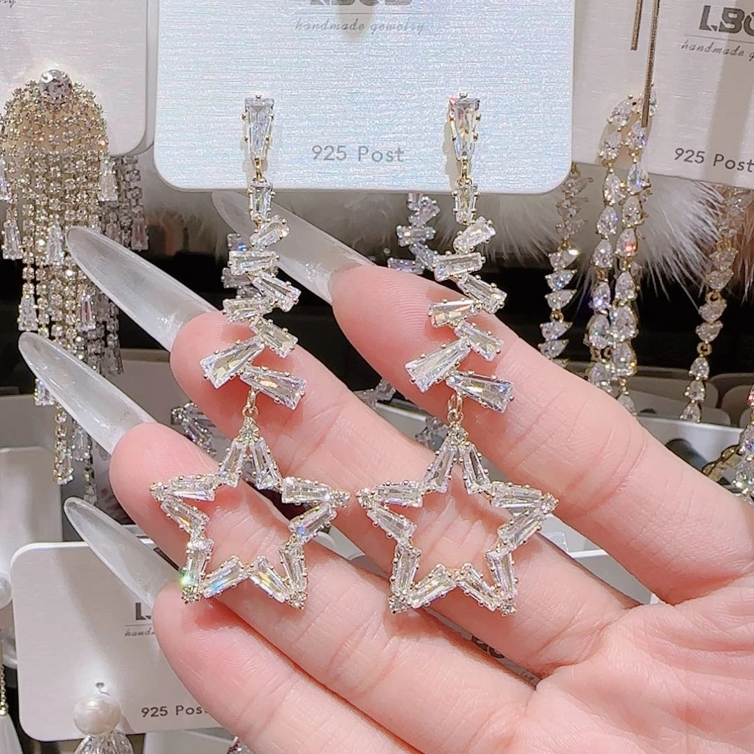 锆石铜合金925银耳环