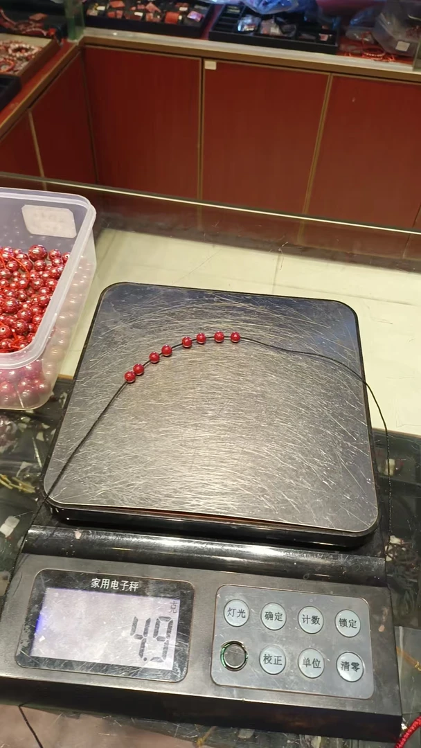 含辰砂工艺品辰砂0.6晶体颗粒珠子