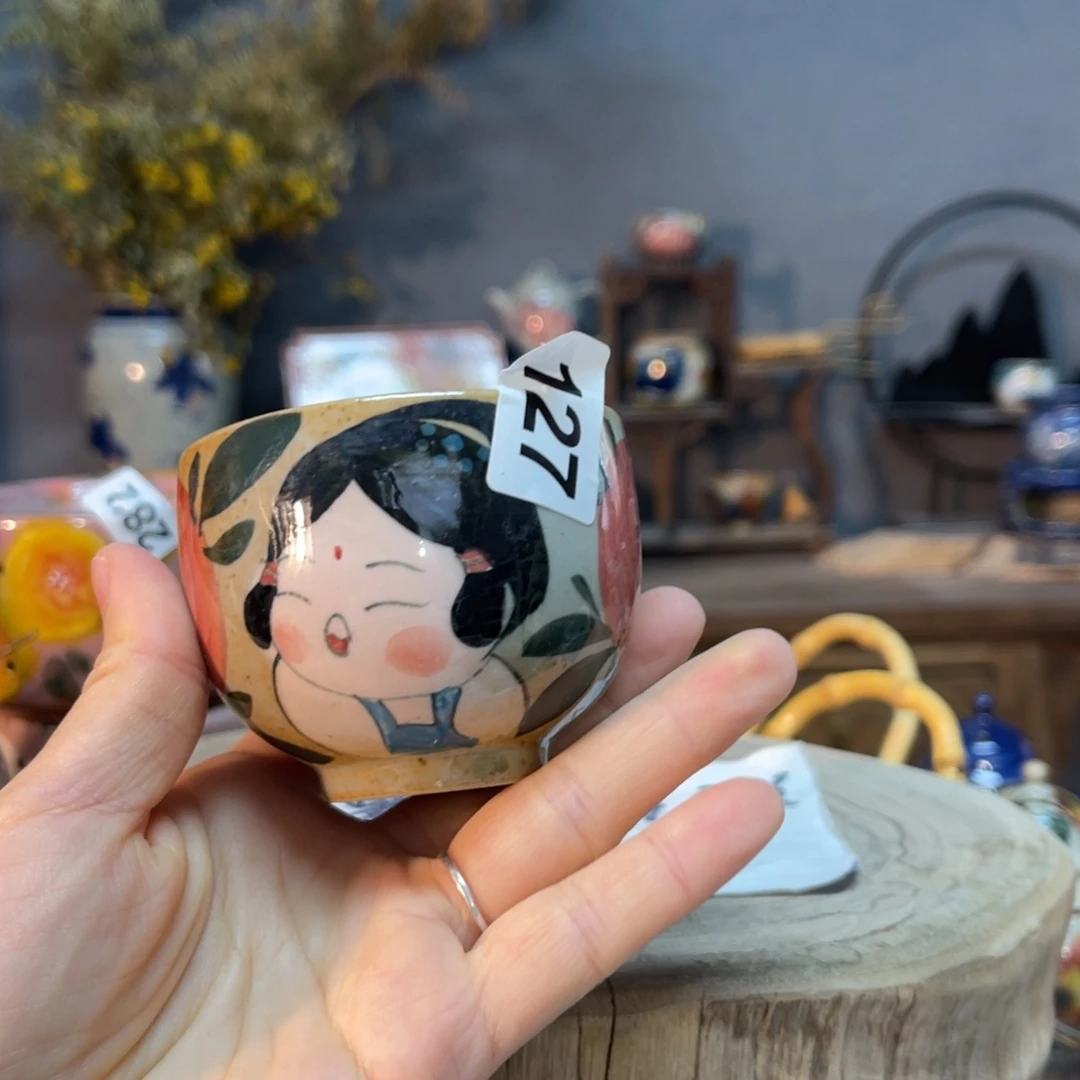 杯素浅陶瓷手工手绘