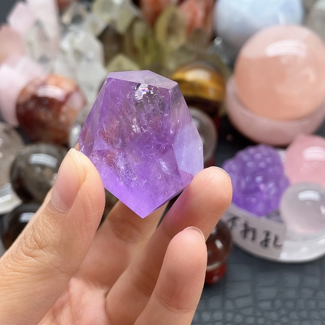 珠宝半成品未镶嵌水晶97玻利维亚紫随行