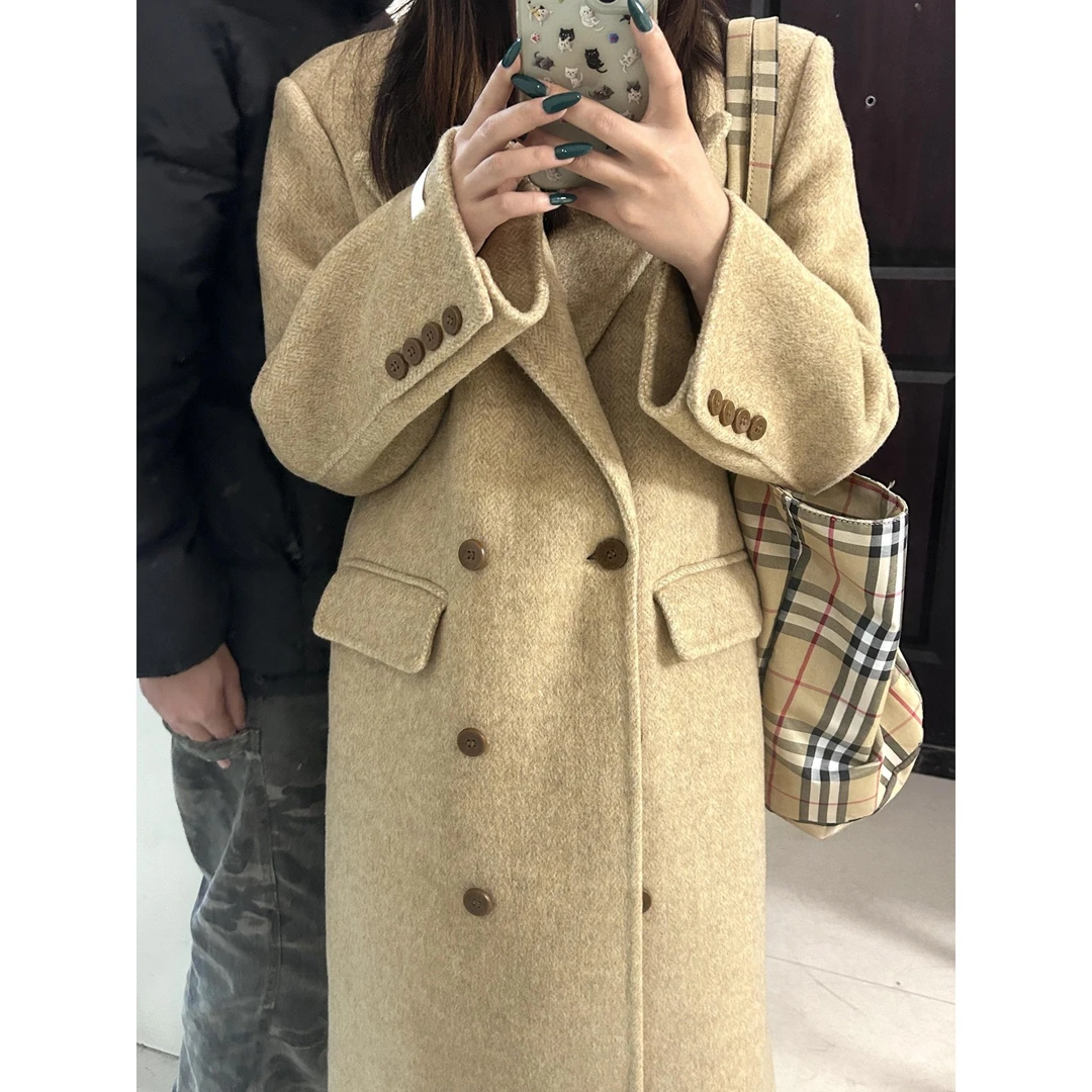赫本风呢子大衣女20255秋新款毛呢外套高级感气质韩系正流行小个
