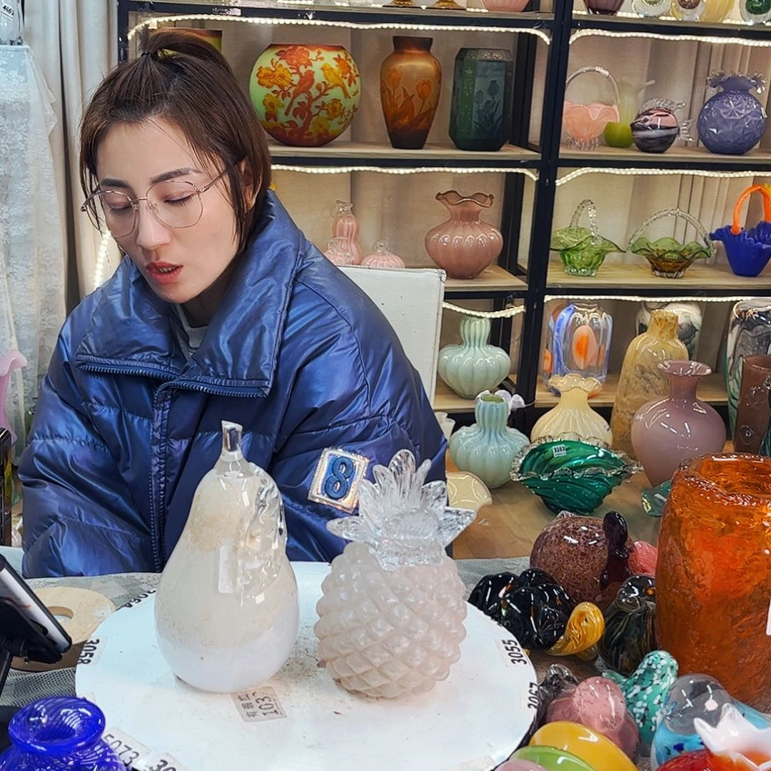 1糖霜菠萝1瑕梨福利家悦琉璃工艺品