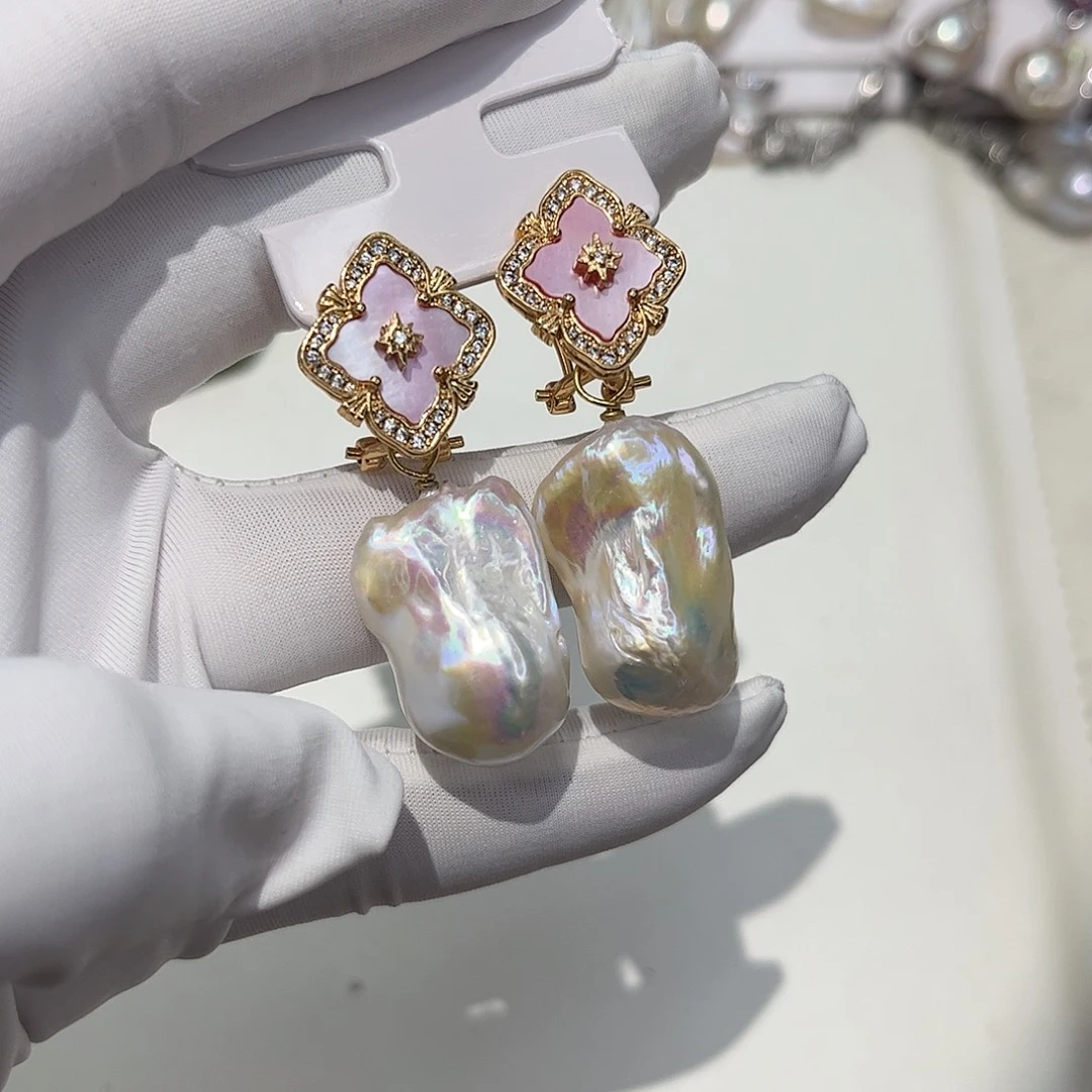 耳饰淡水珍珠合金