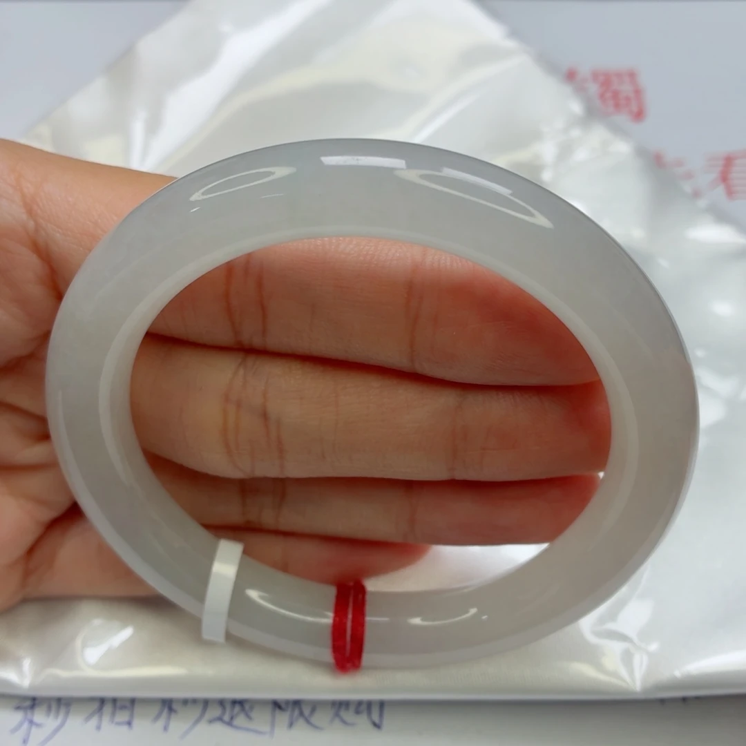 未镶嵌手镯翡翠老坑56圈冰白月光022