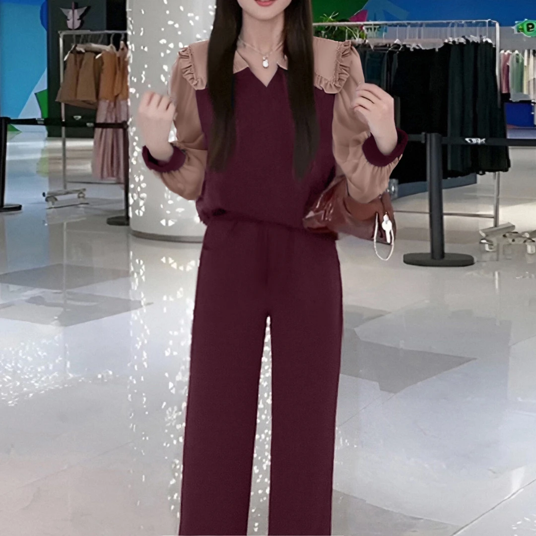 【两件套】2025春秋新款套装气质女装洋气时尚高腰显瘦两件套D3199