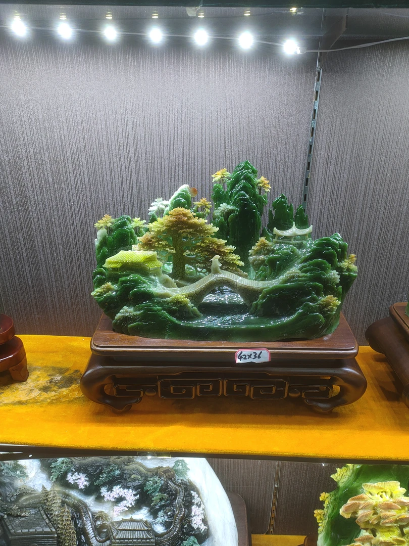 （付米链接）家居装饰玉石雕刻摆件玄关客厅办公桌乔迁