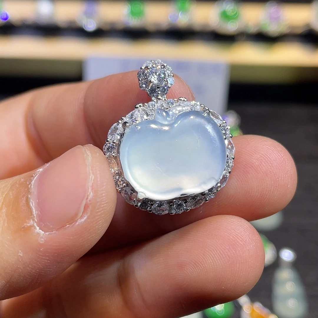 翡翠银S925镶嵌吊坠(不含链)