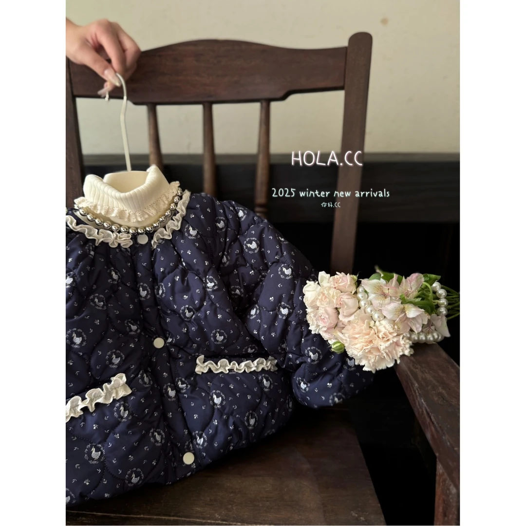 HOLA.CC·25冬~花边印花棉衣外套6649（童装汉服）