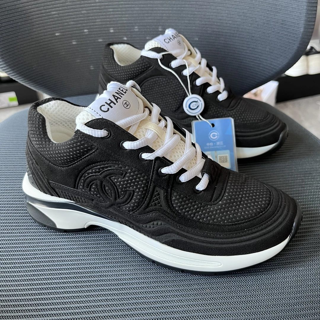 全新未使用 Chanel/香奈儿 仅试穿！35码！运动鞋24s黑角大王透气