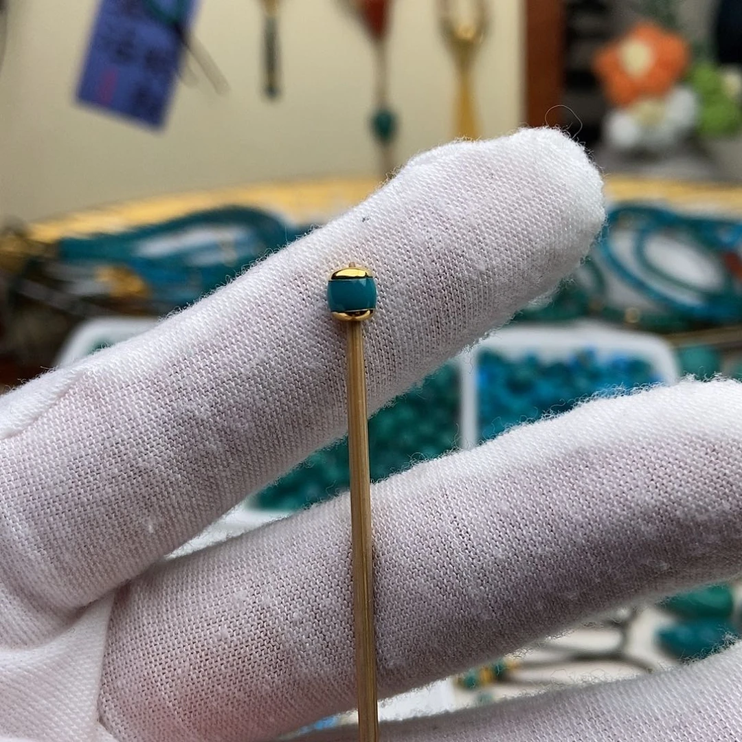 绿松石18K金镶嵌绿松石配饰h