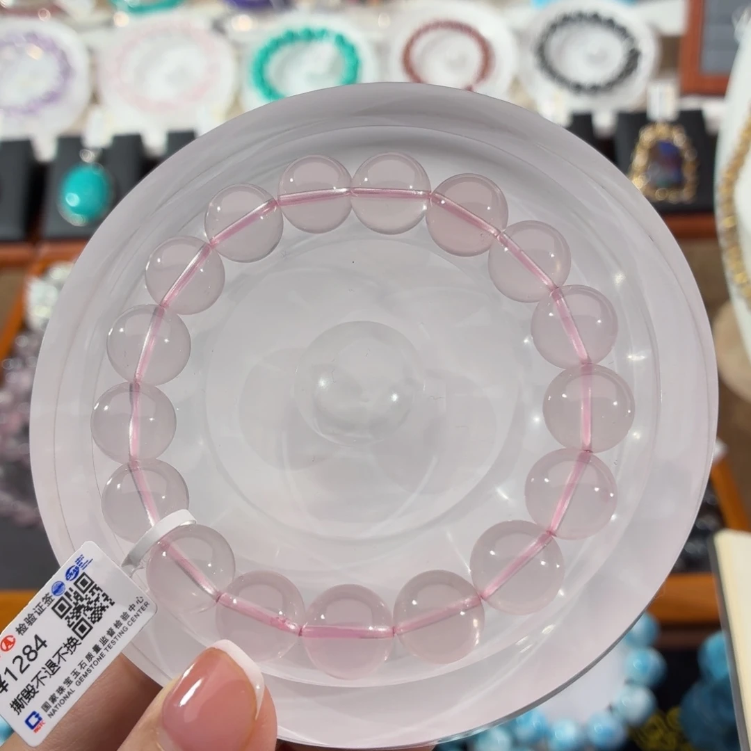 未镶嵌手串水晶莫粉12mm