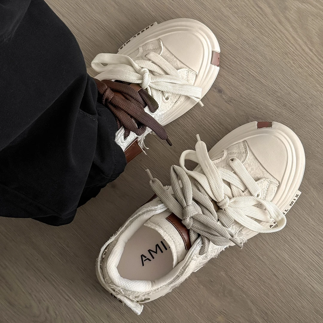 【香港DcSU&Shoes官方正品】帆布鞋男女款覆古厚底小白鞋情侣板鞋