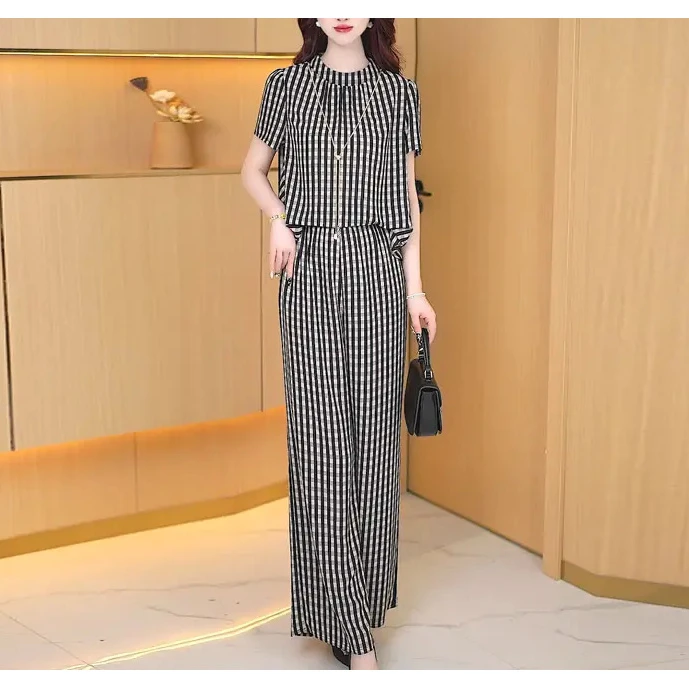 【两件套】夏季时尚修身宽松气质洋气休闲收腰显瘦减龄女装套