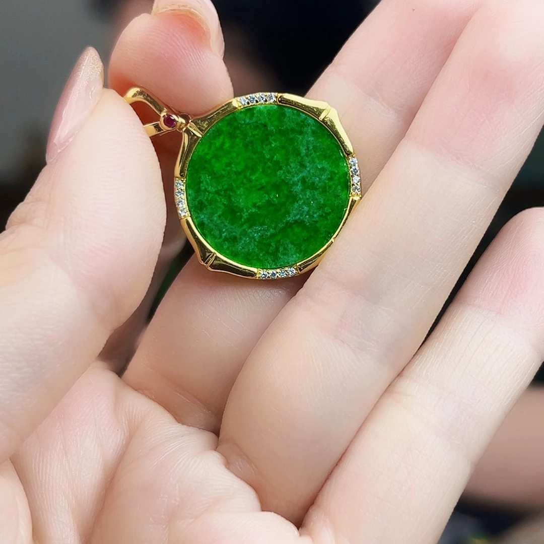 翡翠银S925镶嵌颈饰吊坠