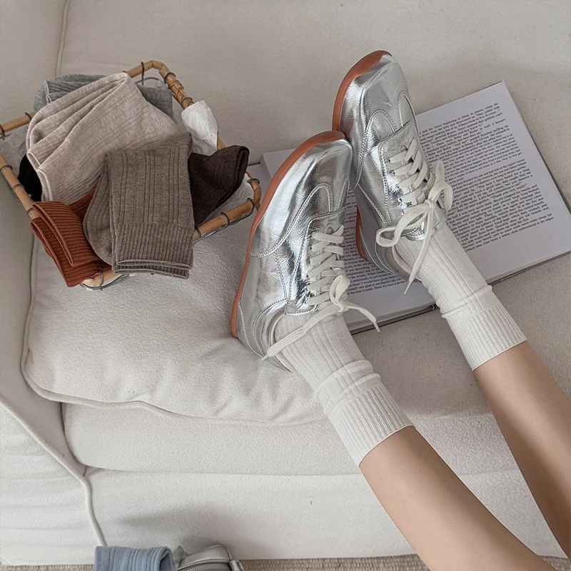 袜子女春秋季纯色卷边堆堆袜竖纹显瘦百搭长筒袜舒适透气女袜夏天