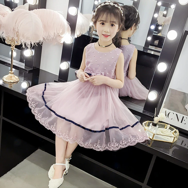 热销2025女童夏季礼服裙子公主裙六一表演裙子中小大童礼服公