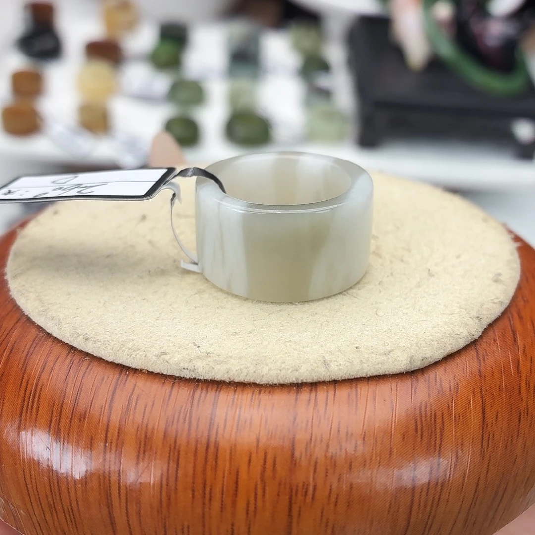 和田玉未镶嵌戒指c76青花直切18.4不退换