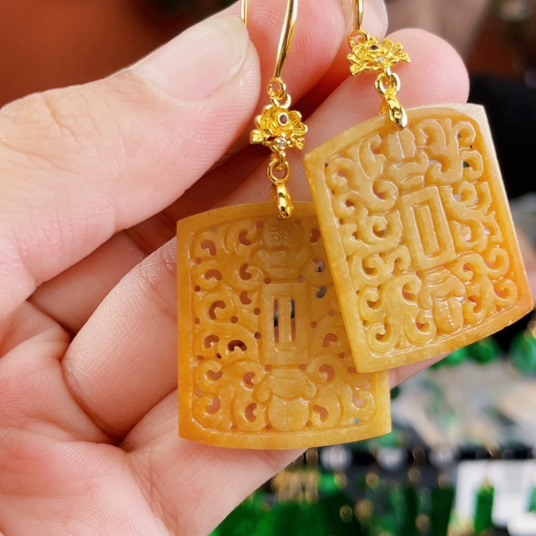 翡翠未镶嵌耳饰饰品
