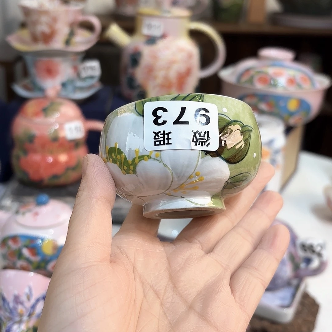 聂***梵景德镇手绘高温釉下彩陶瓷茶具