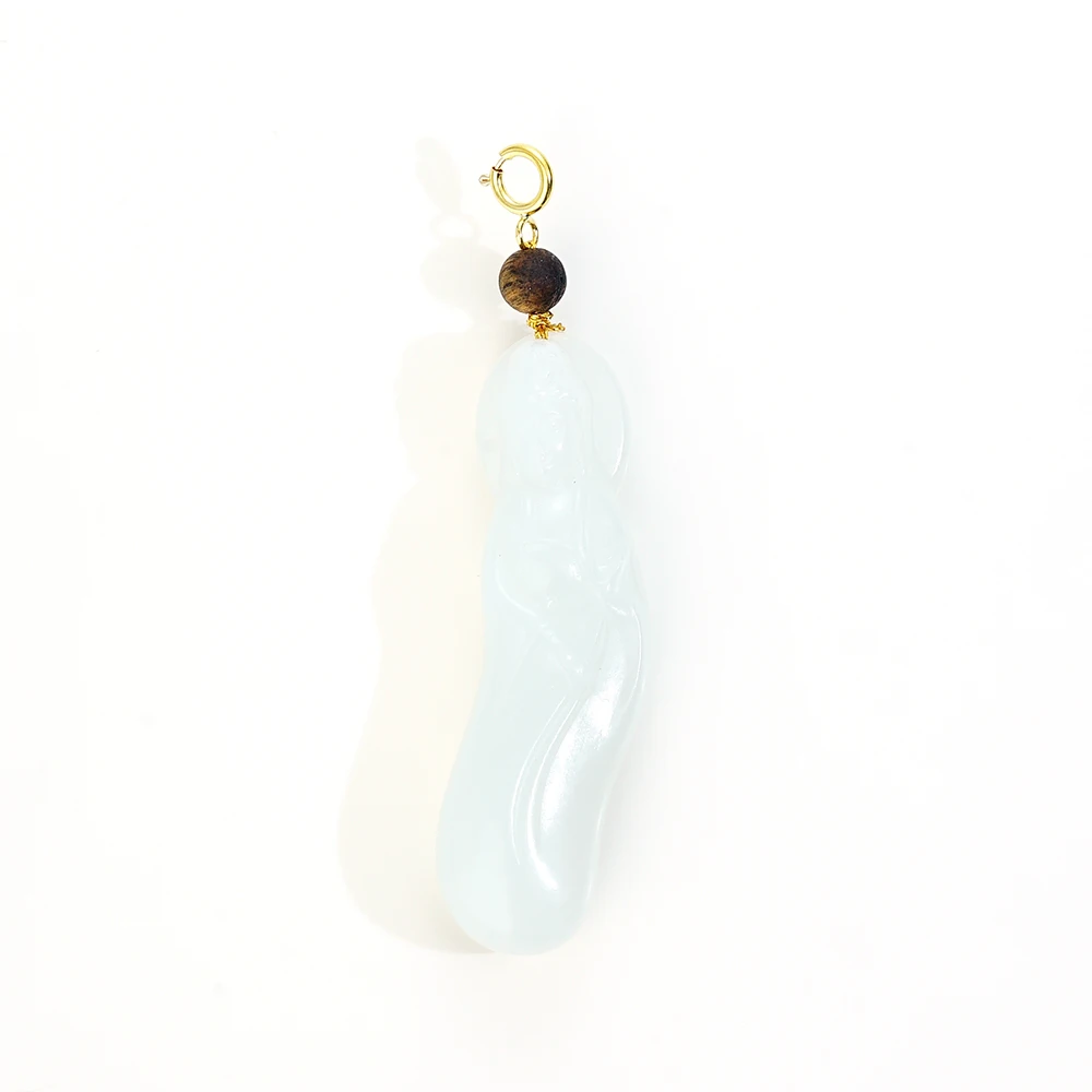 【昭愿】18K金和田玉观音百搭扣（俄料）46952