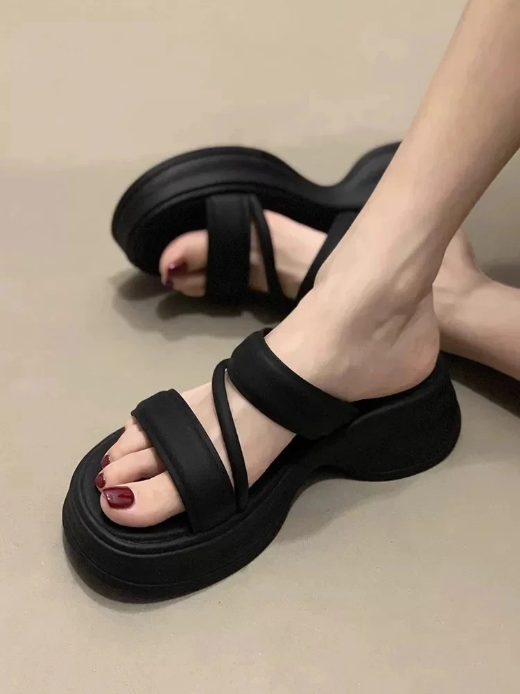 8812拖鞋女外穿夏季新款松糕厚底增高仙女风凉鞋时尚网红沙滩凉拖