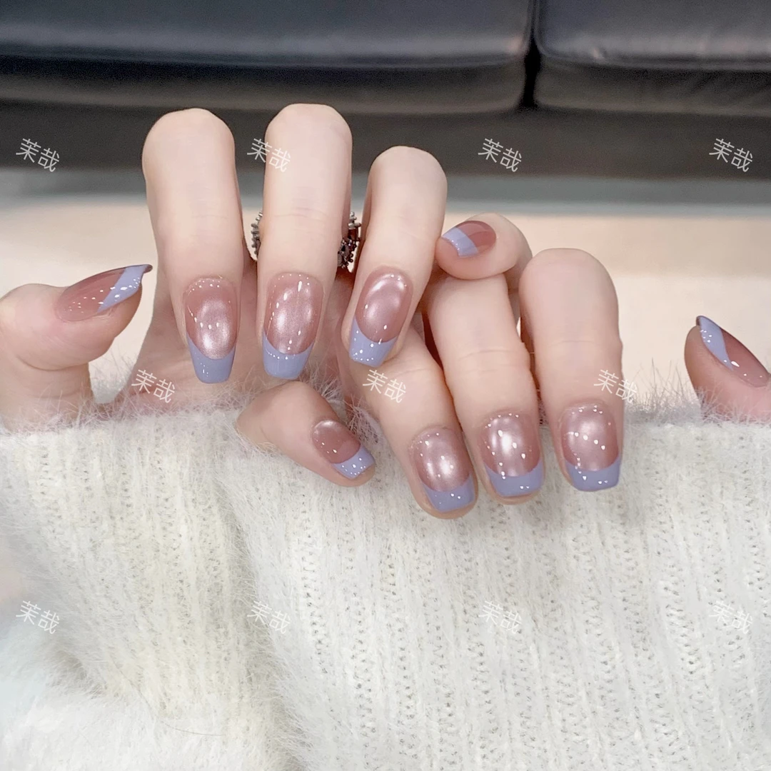 茉哉【粉雾海风】纯手工定制拆卸穿戴甲A3575 A