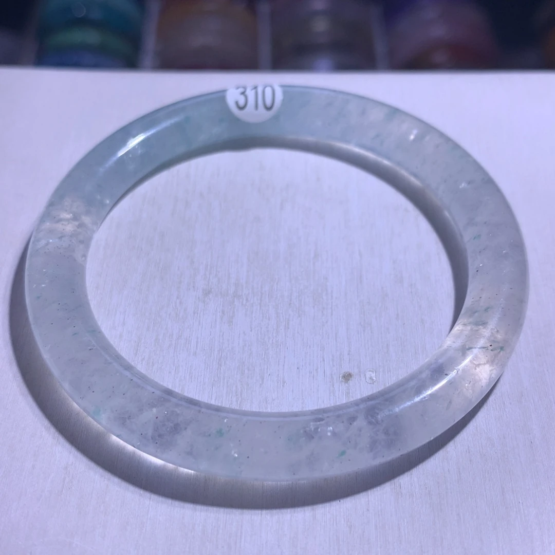 水晶银S925镶嵌手镯绿云母59圈310