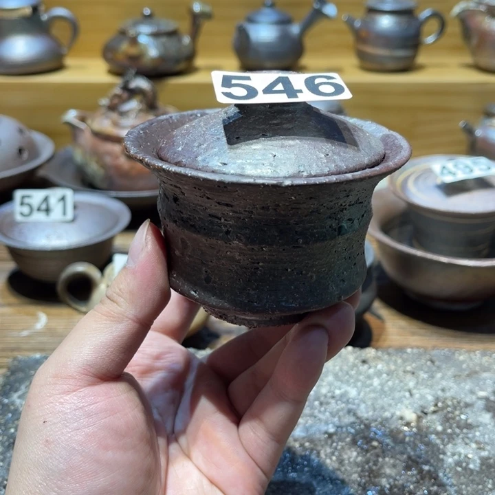 手工制作柴烧盖碗微瑕546
